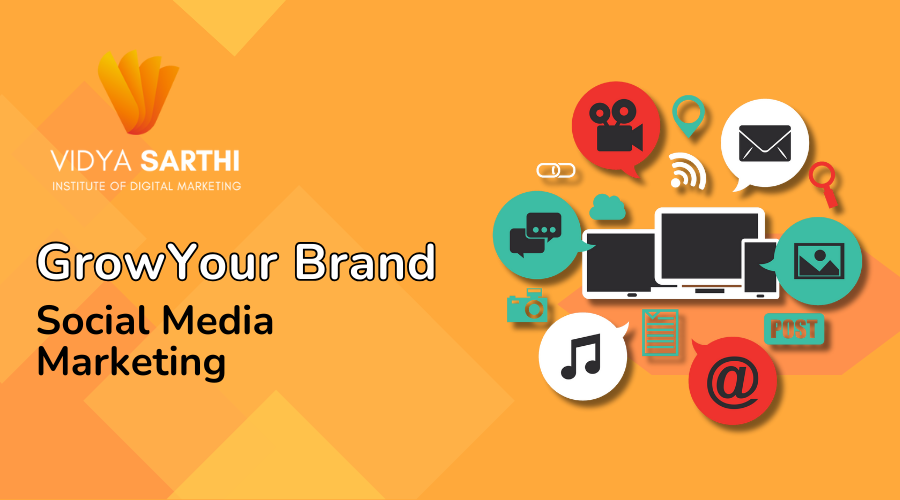 Enhance Your Brand's Presence: Social Media Marketing Banner with an Orange Background and Promotional Heading